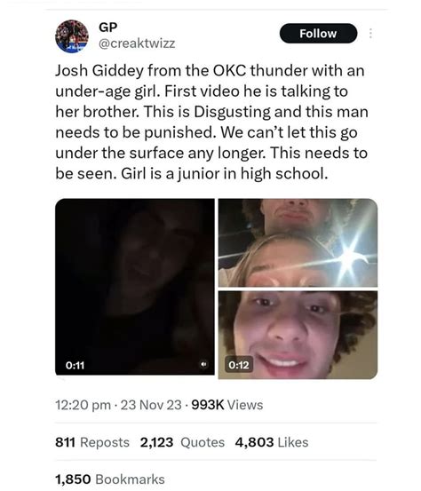 Footage of Josh Giddey with allegedly underage girl goes viral。